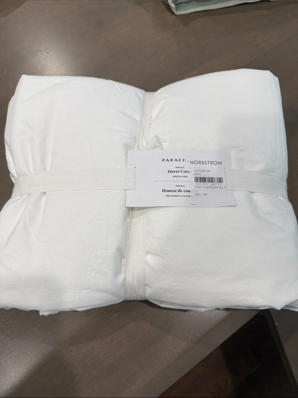 NWT Parachute Percale Duvet Cover King/Ca King White $240 MSRP 100% Organic Cott
